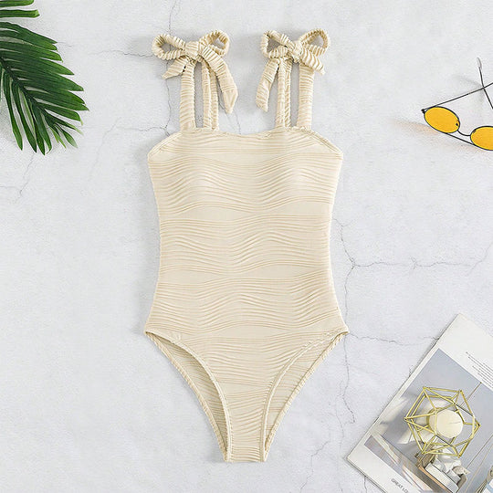 Damen Einteiliger Badeanzug mit eleganter Rüschendetail EB