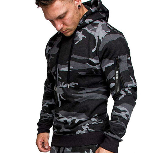 Herren sportlicher Hoodie mit seitlichem Reißverschluss EB
