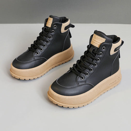 Damen modische High-Top Sneakers mit rutschfester Sohle und praktischem Schnürsystem EB