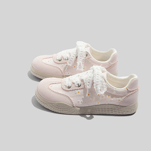 Damen Sneakers mit verspieltem Blumenmuster und rutschfester Sohle EB