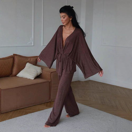 Damen Komfortables Oversized Lounge-Set EB
