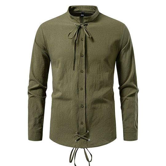 Herren Longsleeve Hemd mit modernem Kordelzug EB