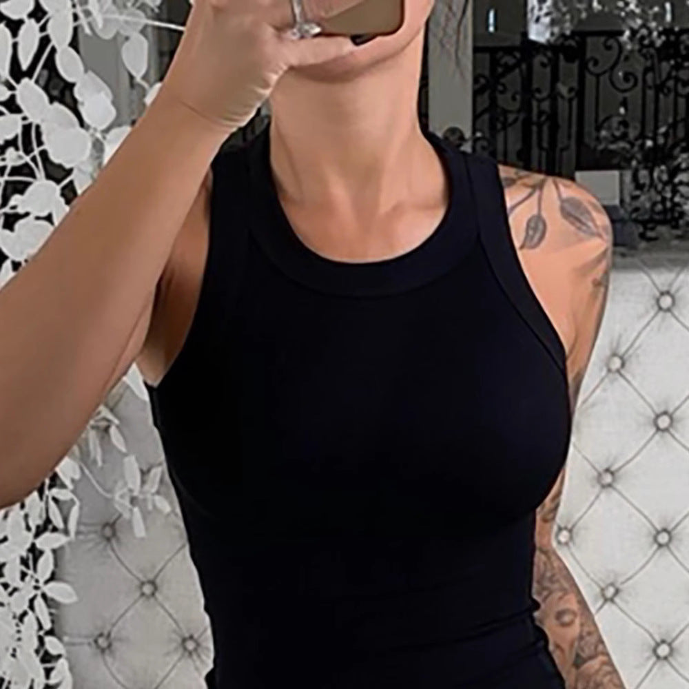 Damen ärmelloses Basic-Top aus atmungsaktivem Material EB