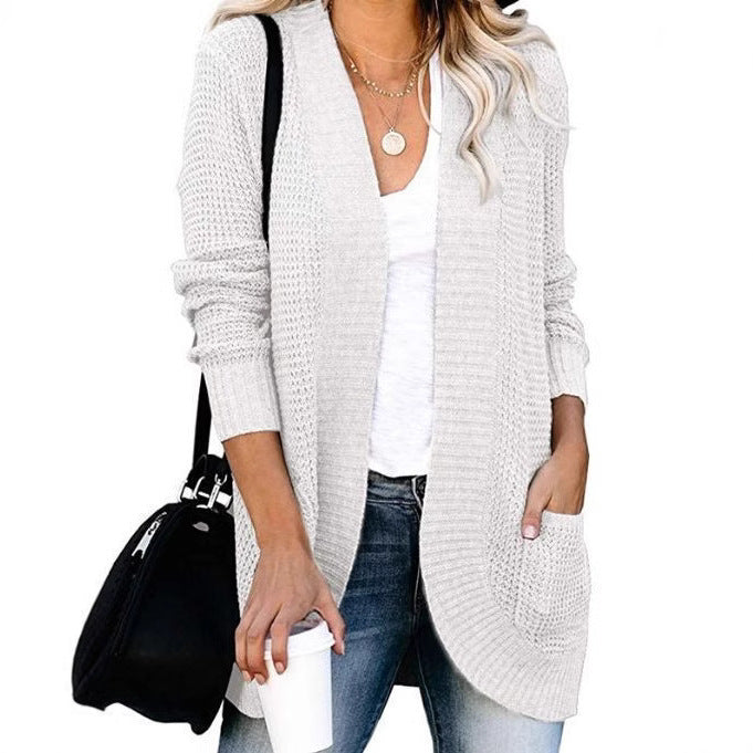 Damen Strickcardigan mit praktischen Taschen und luftiger Struktur EB