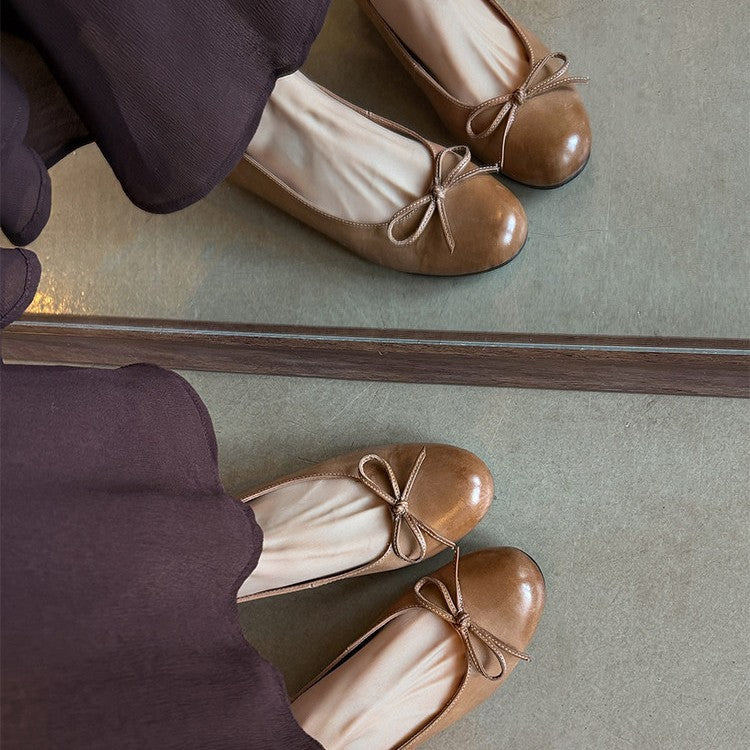 Damen Ballerinas mit dekorativem Schleifendetail EB