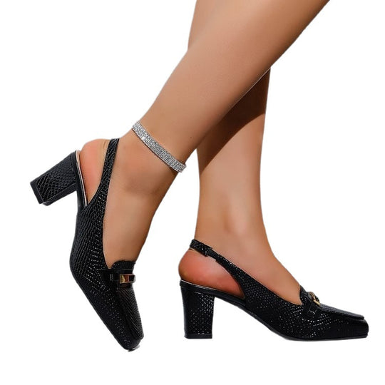 Damen Slingpumps mit elegantem Riemen und dekorativem Detail EB