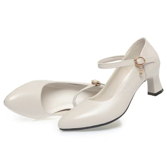 Damen Mary Jane Pumps mit komfortablem Blockabsatz und modischem Schnallenakzent EB