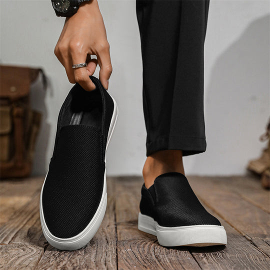 Damen Bequeme Slip-On Sneakers aus atmungsaktivem Textil EB