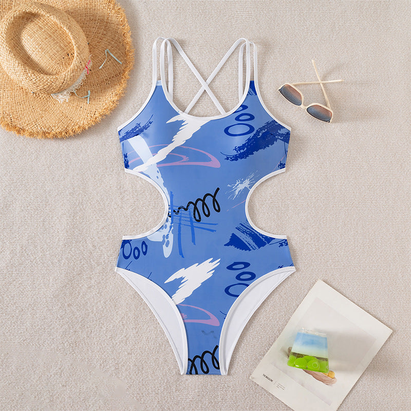 Damen Einteiliger Badeanzug mit trendigen Cut-Out-Details EB