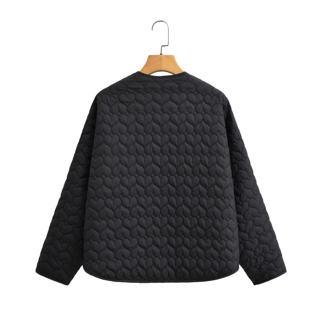Damen gesteppte Übergangsjacke mit seitlichen Eingrifftaschen und modernem Design EB