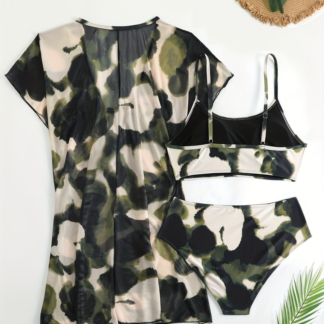Damen Bademode mit transparentem Kimono EB