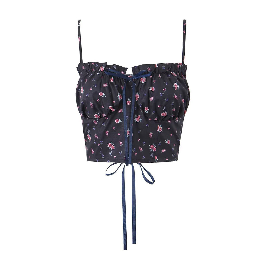 Damen Rock mit voluminösen Rüschendetails und floralem Design EB