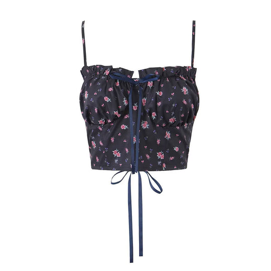 Damen Rock mit voluminösen Rüschendetails und floralem Design EB