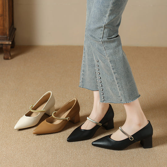 Damen Slingback-Pumps mit elegantem Riemen und komfortablem Blockabsatz EB