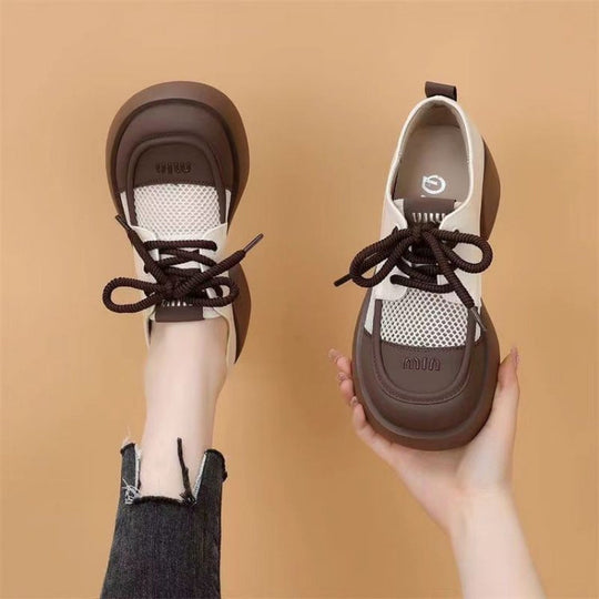 Damen Modische Sneakers mit innovativer Mesh- und Lederkombination EB