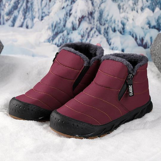 Damen gefütterte Winterboots mit rutschfester Sohle und praktischem Klettverschluss EB