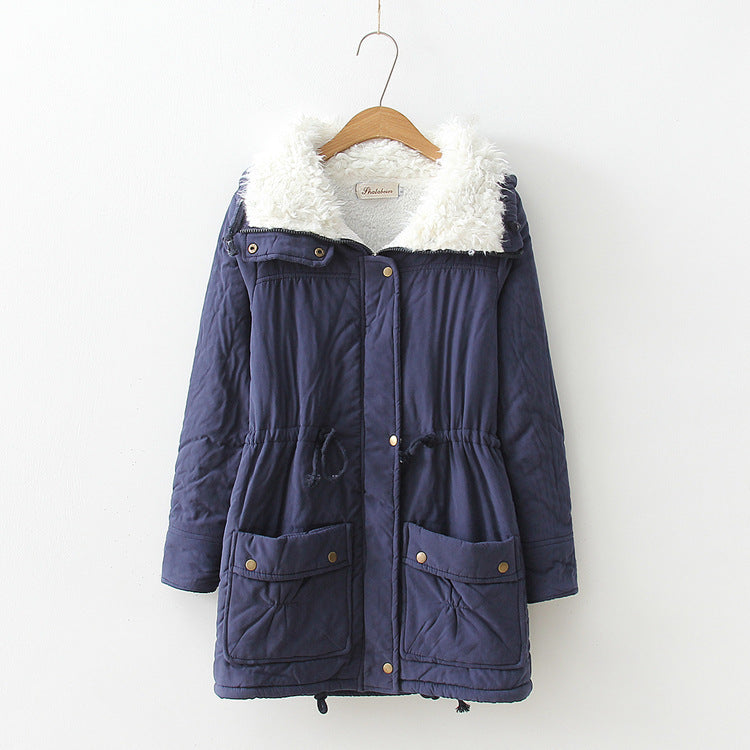 Damen Übergangsjacke mit abnehmbarem Kunstfellkragen und praktischen Taschen EB