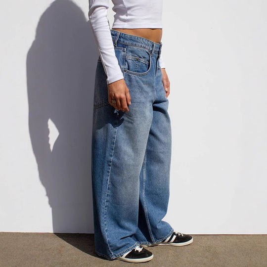 Damen Weit geschnittene Jeans im lässigen Oversized-Stil EB