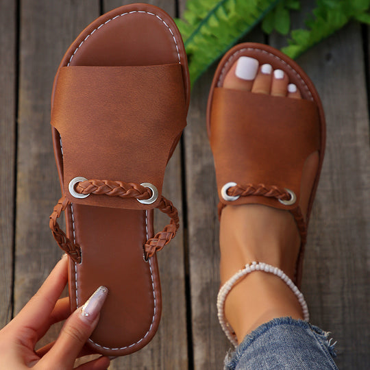 Damen Clogs mit geflochtenem Riemendesign und rutschfester Sohle EB