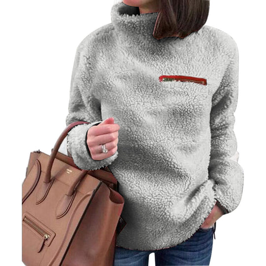 Damen Fleece-Pullover mit hohem Kragen und femininer Passform EB