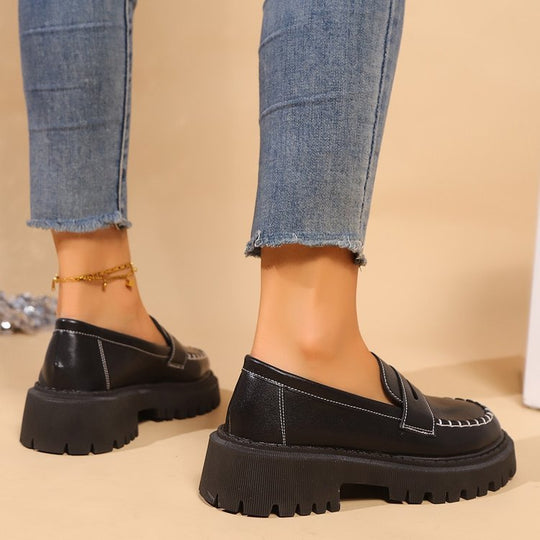 Damen elegante Mokassins mit robustem Profil EB