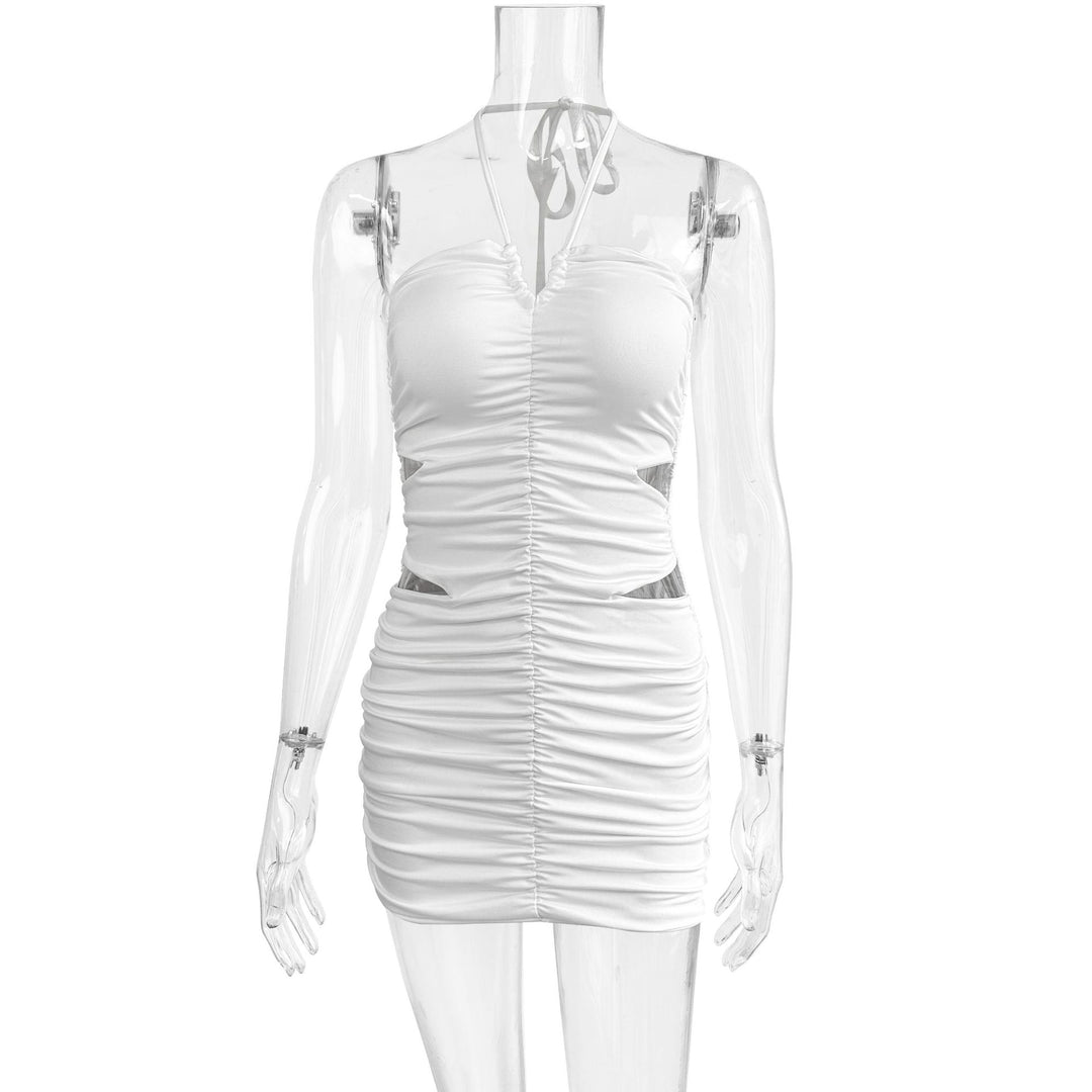 Damen Sexy Minikleid mit cut-out Details und gerafftem Design EB