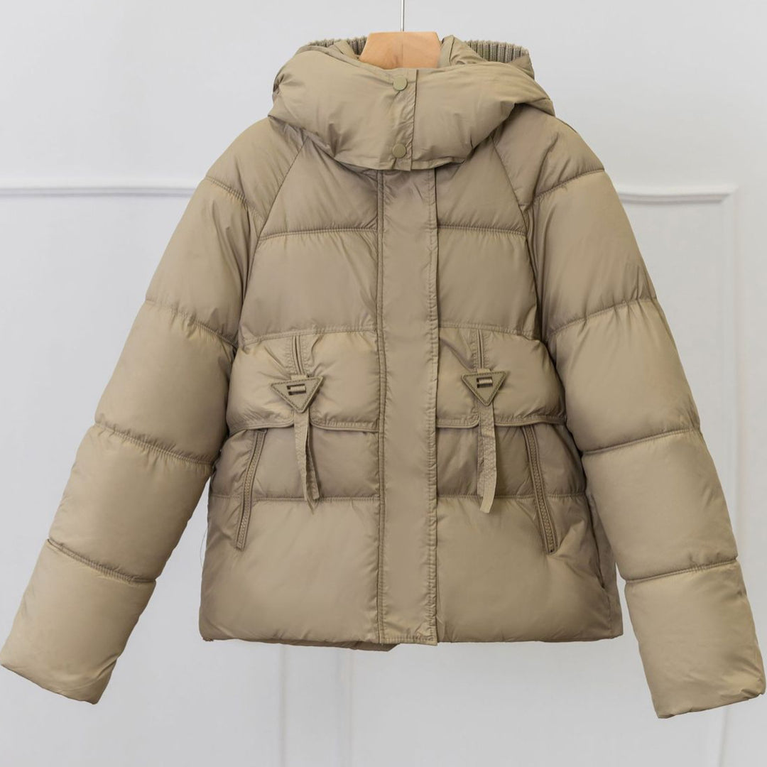 Damen Ultraleichte Pufferjacke mit verstellbarem Kapuzenkragen und praktischen Reißverschlusstaschen EB