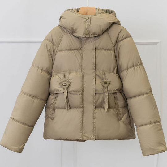 Damen Ultraleichte Pufferjacke mit verstellbarem Kapuzenkragen und praktischen Reißverschlusstaschen EB