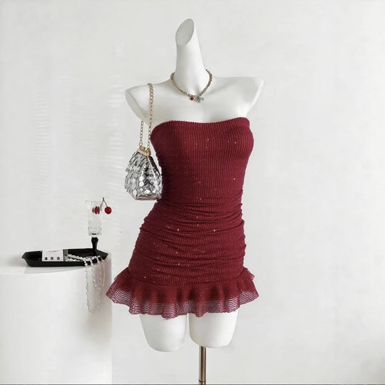 Damen Glamouröses Pailletten Kleid EB