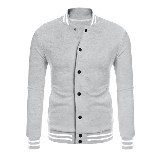 Herren nan College-Bomberjacke im Varsity-Stil mit Druckknopfleiste und gerippten Bündchen EB