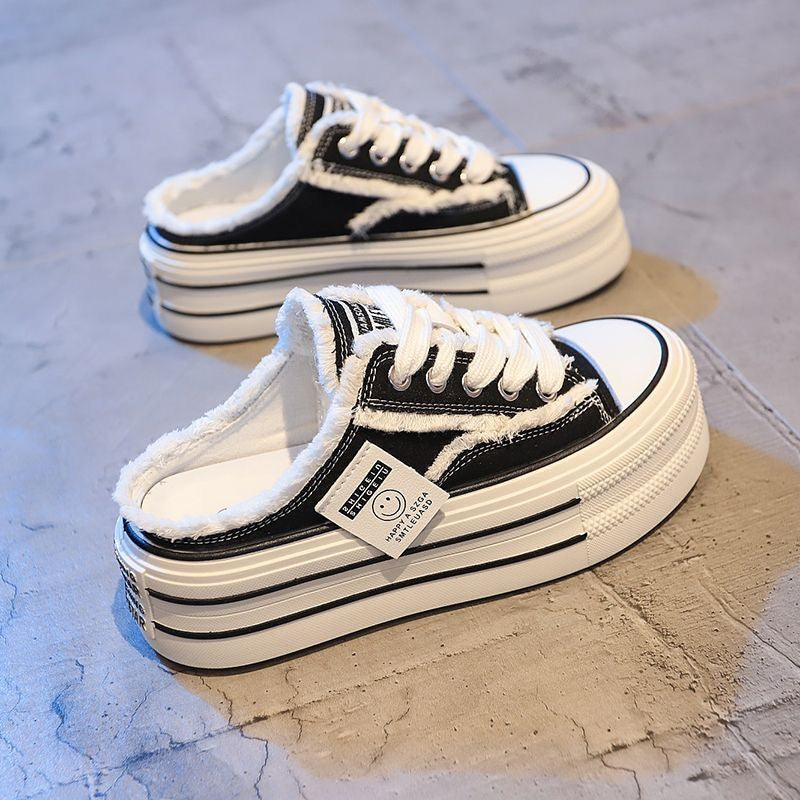 Damen Plüschfreizeitsneaker mit dicker Plattform und sportlichem Flair EB