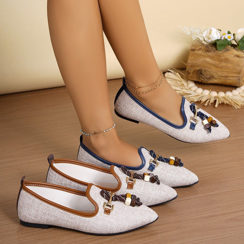 Damen elegante Loafers mit dekorativen Beweisen EB