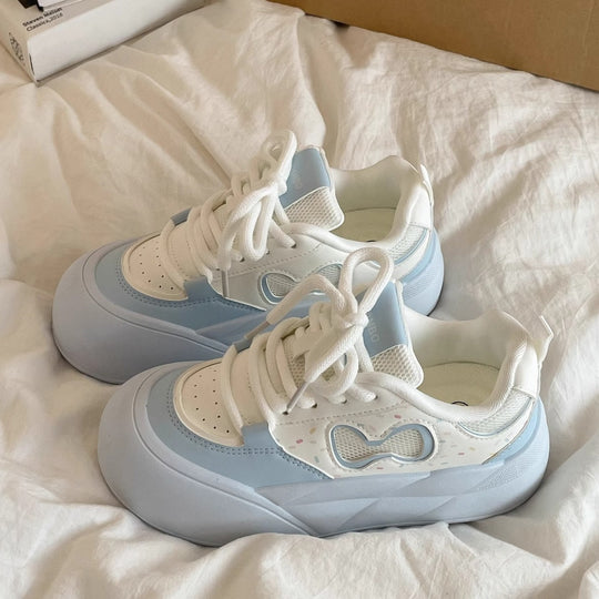 Damen Sportliche Sneakers mit dicker, flexibel dämpfender Sohle EB