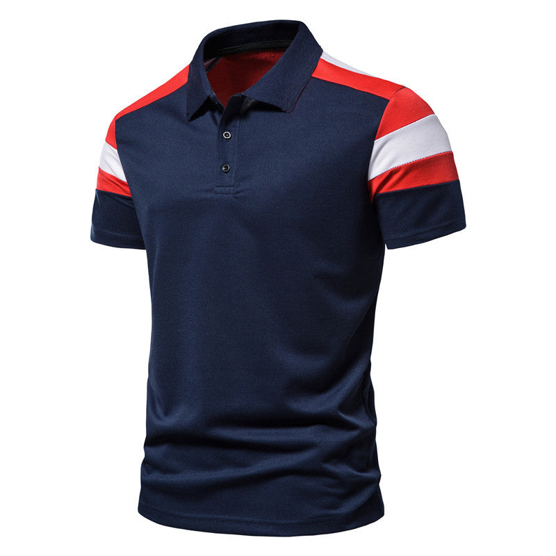 Herren Poloshirt mit modernem Farbblockdesign und atmungsaktiver Baumwollmischung EB