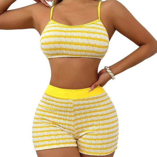 Damen Cropped Top und Shorts Set EB