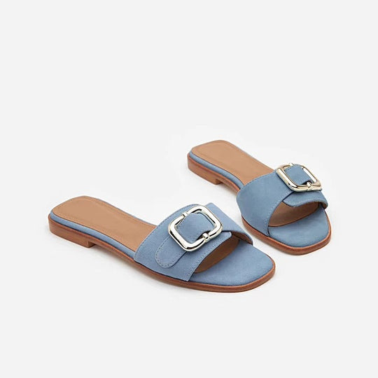 Damen elegante Mules mit modischem Schnallenakzent EB
