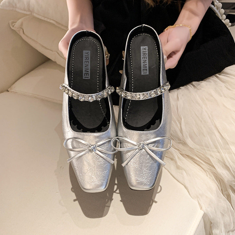 Damen elegante Schleifen-Pumps mit Kristall-Verzierung EB