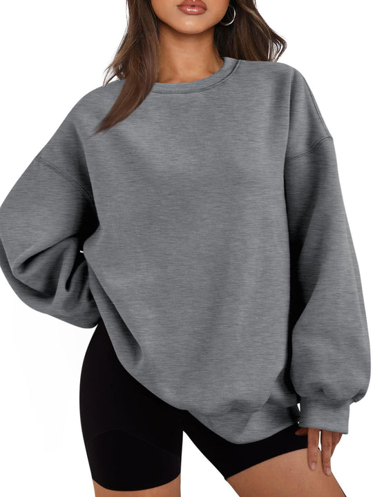 Damen nan Boxy-Crewneck-Sweat mit extraweiter Passform, Raglanärmeln und weichem Fleece-Innenfutter EB