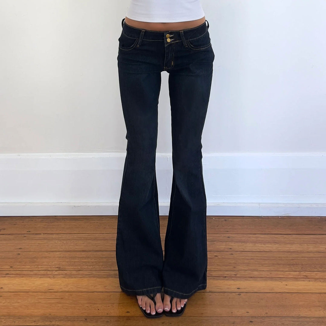 Damen Bootcut Jeans mit hohem Taillenbund und eleganter Nahtführung EB