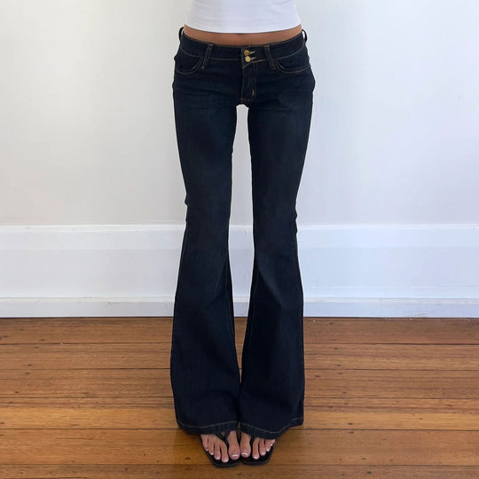 Damen Bootcut Jeans mit hohem Taillenbund und eleganter Nahtführung EB