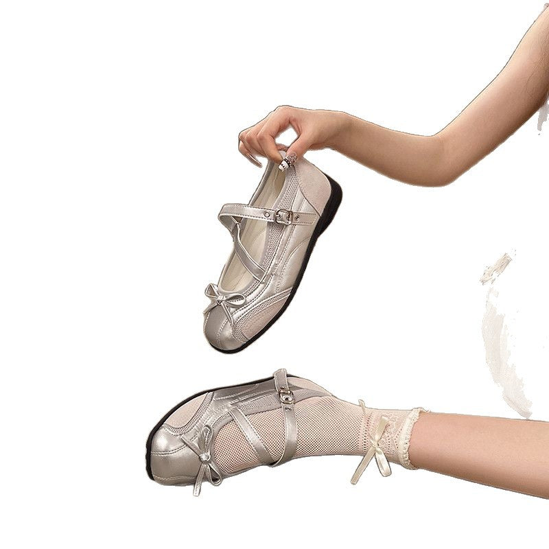 Damen Komfortable Ballerinas mit dekorativem Riemchen EB