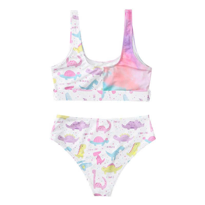 Damen Bunte Dinosaurier-Print Bikini-Set EB