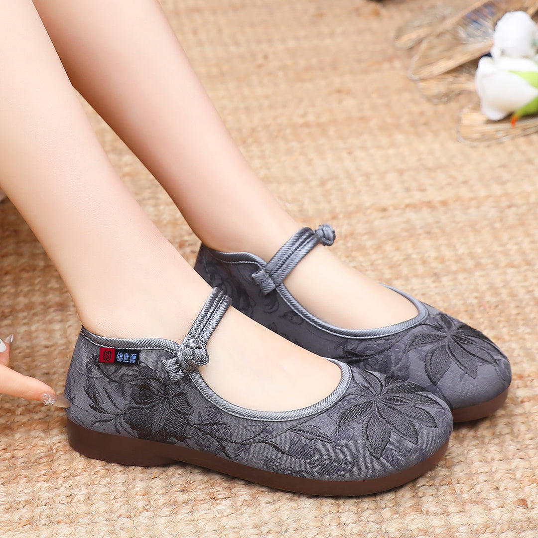 Damen Elegante und bequeme Ballerinas mit floralem Design EB
