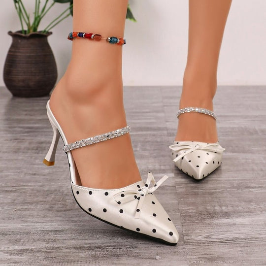 Damen Elegante Slingback-Pumps mit glitzerndem Schleifendetail EB