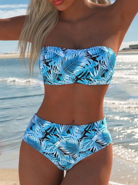 Damen Balconette Bikini mit floralem Design und verstellbaren Trägern EB