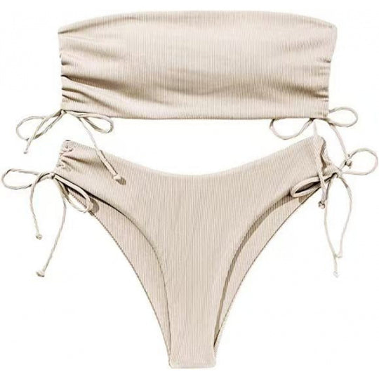 Damen Bandeau-Bikini mit verstellbaren Raffung EB
