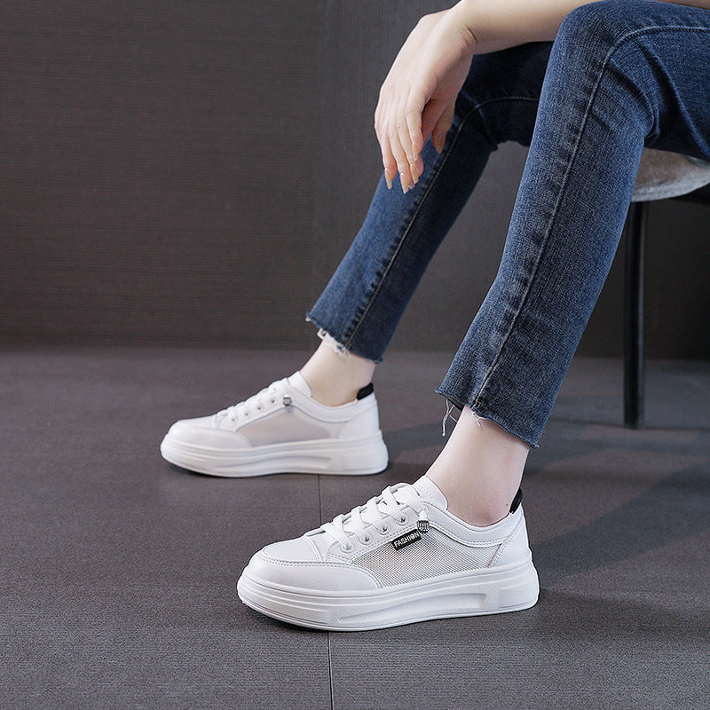 Damen Sportliche Freizeit Sneaker mit atmungsaktivem Mesh-Obermaterial und dämpfender Sohle EB