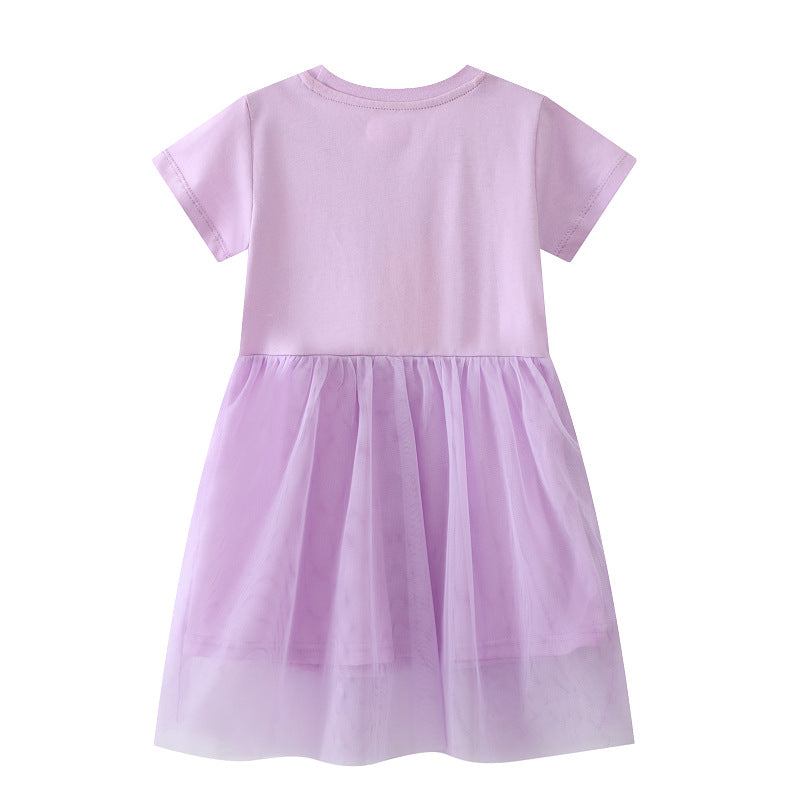 Mädchen Tüllkleid mit feiner Einhorn-Stickerei EB