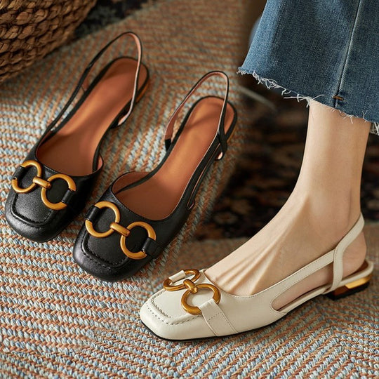 Damen Slingback-Ballerinas mit elegantem Schnallen-Detail und modischem Fußbett EB
