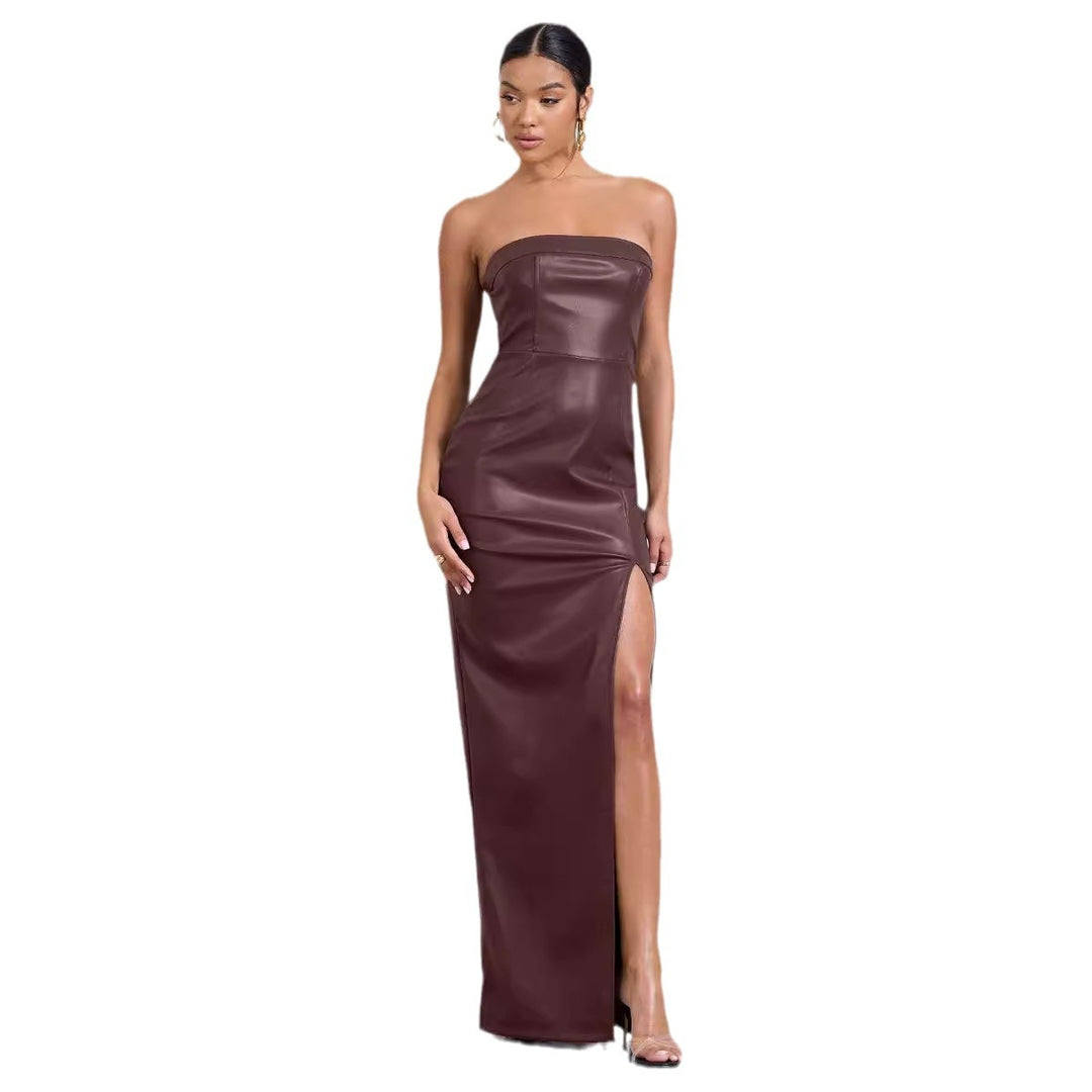 Damen Elegantes und figurschmeichelndes Abendkleid mit seitlichem Schlitz EB